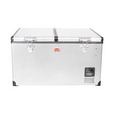 SnoMaster – 66L Low Profile Dual Compartment Stainless Steel Fridge/Freezer AC/DC